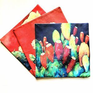 THREE Cactus Flower pillow covers